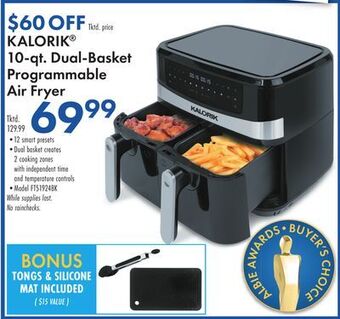 Boscov's Kalorik 10-qt. dual-basket programmable air fryer offer