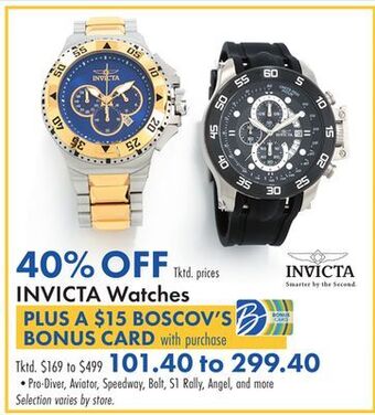 Boscov's Invicta watches offer