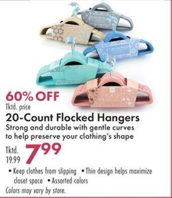 Boscov's 20-count flocked hangers offer