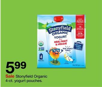 Target Stonyfield organic 4-ct. yogurt pouches offer
