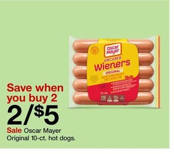 Target Oscar mayer original 10 - ct. hot dogs offer