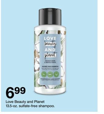 Target Love beauty and planet 13.5-oz sulfate-free shampoo offer
