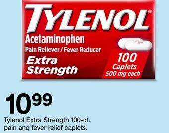 Target Tylenol extra strength 100-ct. pain and fever relief caplets offer