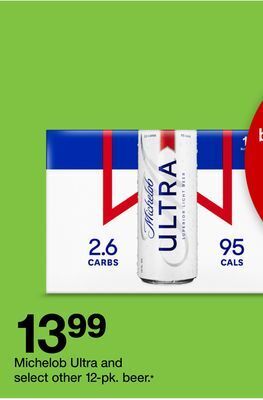 Target Michelob ultra and select other 12-pk. beer offer