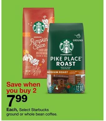 Target Starbucks ground or whole bean coffee offer