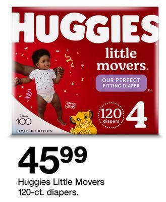 Target Huggies little movers 120-ct. diapers offer