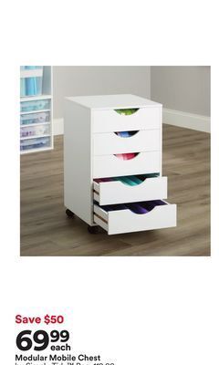 Michaels Modular mobile chest by simply tidy offer