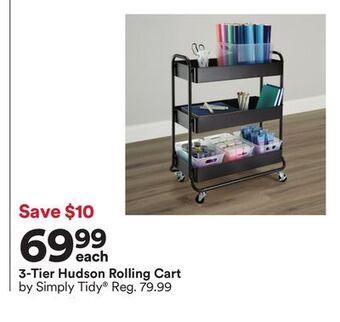 Michaels 3-tier hudson rolling cart by simply tidy offer
