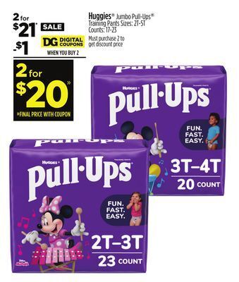 Dollar General Huggies jumbo pull-ups training pants offer