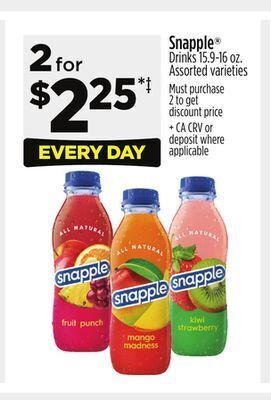 Dollar General Snapple drinks offer