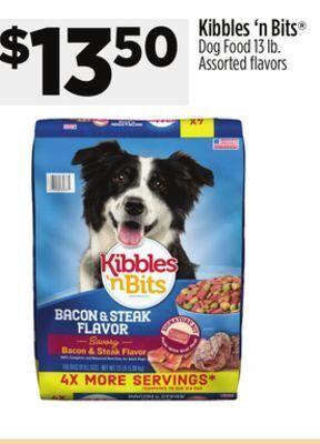Dollar General Kibbles'n bits dog food offer