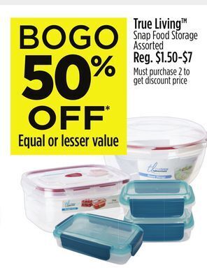 Dollar General True living snap food storage offer