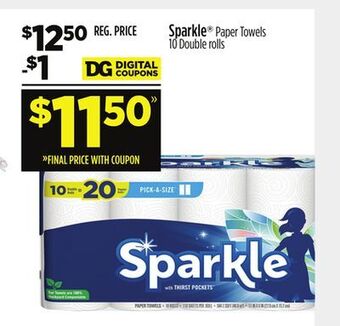 Dollar General Sparkle paper towels offer