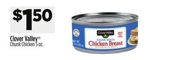 Dollar General Clover valley chunk chicken offer