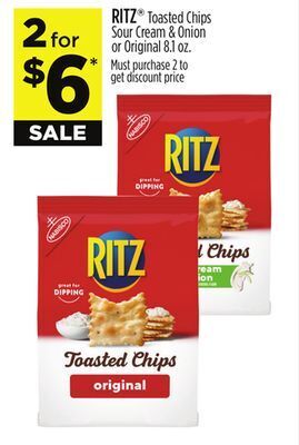 Dollar General Ritz toasted chips sour cream & onion or original offer