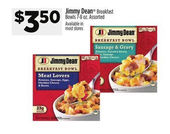 Dollar General Jimmy dean breakfast bowls offer