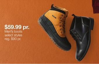 JC Penney Men's boots offer