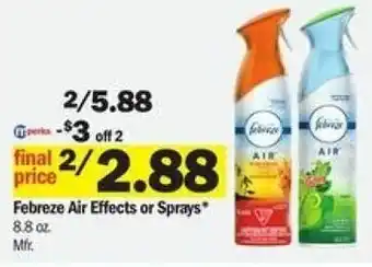 Meijer Febreze Air Effects Or Sprays 8.8 oz offer