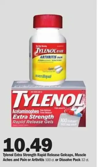 Meijer Tyfenol Extra Strength Rapid Release Gelcaps, Muscle Aches And Pain Or Arthritis Or Dissolve Pack offer