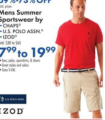 Boscov's Mens summer sportswear offer