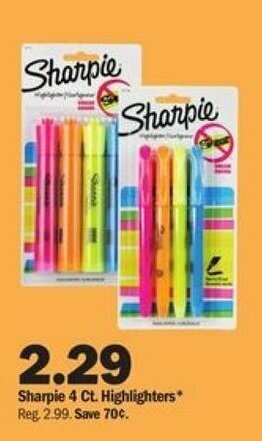 Meijer Sharpie 4 Ct. Highlighters offer