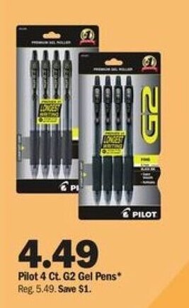 Meijer Pilot 4 Ct. G2 Gel Pens offer