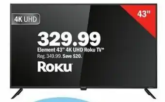 Meijer Element 43" 4K UHD Roku TV offer