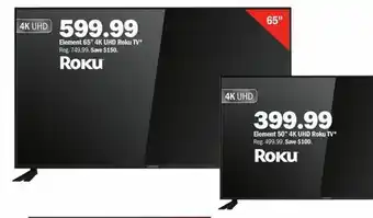 Meijer Element 65" 4K UHD Roku TV offer