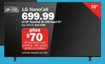 Meijer LG 55" NanoCell 4K UHD Smart TV offer