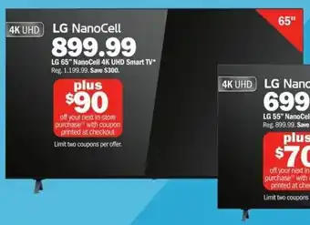 Meijer LG 65" NanoCell 4k UHD Smart TV offer