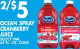 Met Foodmarkets Ocean Spray Cranberry Juicw offer