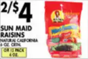 Met Foodmarkets Sun Maid Raisins offer