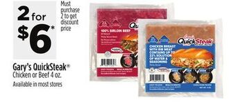 Dollar General Gary's quicksteak chicken or beef offer