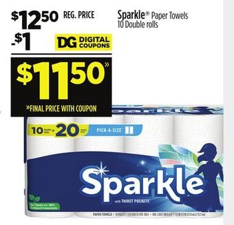 Dollar General Sparkle paper towels offer