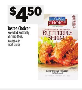 Dollar General Tastee choice breaded butterfly shrimp offer
