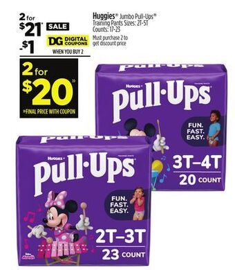 Dollar General Huggies jumbo pull-ups training pants offer
