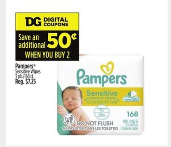 Dollar General Pampers sensitive wipes offer