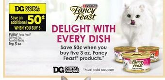Dollar General Purina fancy feast cat food offer