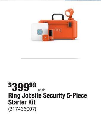 The Home Depot Ring jobsite security 5-piece starter kit offer