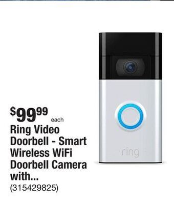 The Home Depot Ring video doorbell - smart wireless wifi doorbell camera with built-in battery, 2-way talk, night vision, satin nickel offer