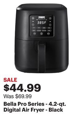 Best Buy Bella pro series - 4.2-qt. digital air fryer - black offer