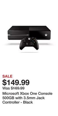 Game Stop Microsoft xbox one console 500gb with 3.5mm jack controller - black offer