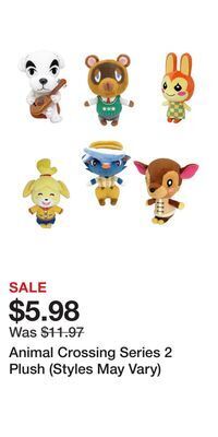 Game Stop Animal crossing series 2 plush (styles may vary) offer