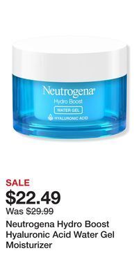 Ulta Beauty Neutrogena hydro boost hyaluronic acid water gel moisturizer offer