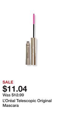 Ulta Beauty L'oréal telescopic original mascara offer