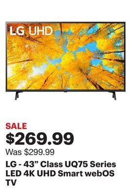 Best Buy Lg - 43 class uq75 series led 4k uhd smart webos tv offer