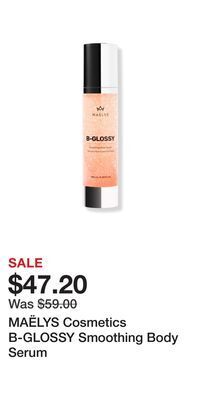 Ulta Beauty Maëlys cosmetics b-glossy smoothing body serum offer