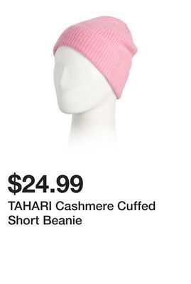 Marshalls Tahari cashmere cuffed short beanie offer