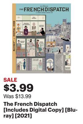Best Buy The french dispatch [includes digital copy] [blu-ray] [2021] offer
