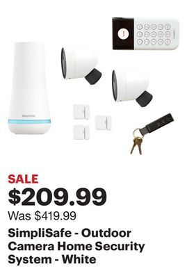 Best Buy Simplisafe - outdoor camera home security system - white offer